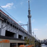 東武線の高架下に広がるショッピングモール