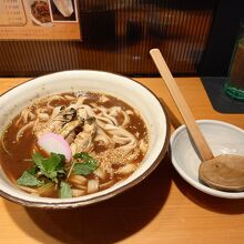 注文したカキの味噌きしめん