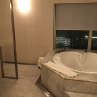 結露で景色は楽しめなかった。バスルーム内にトイレ有り。