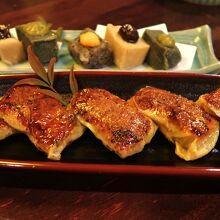 湯葉ギョーザ、生麩田楽