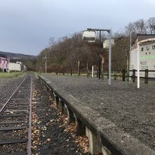 線路上から撮ったホーム跡。