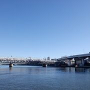 青空の下の隅田川も良かったです。