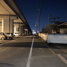 寂しい道路を北上