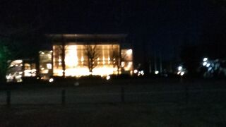 公園内の灯りは暗くて夜は寂しい感じでした