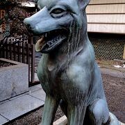 日本狼の狛犬とお札炙り