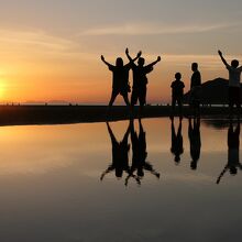 水鏡の夕景