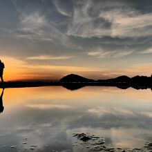 水鏡の夕景