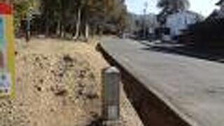 金龍神社から南に下ってきたら、「歴史の道」と書かれた石造りの道標がありました。