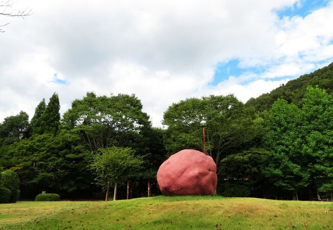 巨大うめぼしが鎮座する公園。