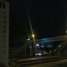 昼間は道路対岸のこちらの広場から撮ると良いみたいです