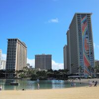 ヒルトンラグーン側から眺めたヒルトンヴィレッジ全体景