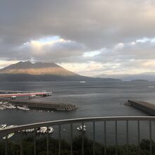 客室から見た桜島