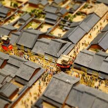 犬山城下町の模型の一部。