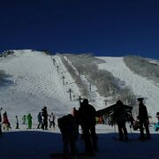 中・上級コースがある広大なスキー場