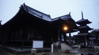 本堂と三重塔とのコラボは見ごたえあり