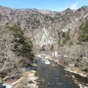 塩原温泉の行きと帰りに必ず通る福渡橋から天狗岩にご挨拶