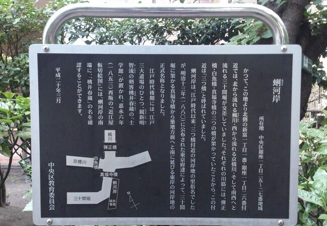 京橋公園に史跡説明板が立っています