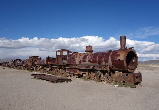 広大な荒野に放棄された多数の列車