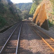 若井駅の先で、予土線と分岐します