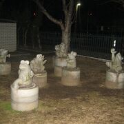 全国の池田町（市）が集まったケロケロ像は徳島を代表するカエルスポットです！