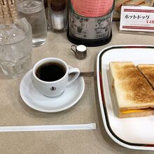 アイスコーヒー・モーニングハムトースト