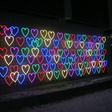 コロナ禍中にあったため、医療従事者への感謝のハート電飾も。