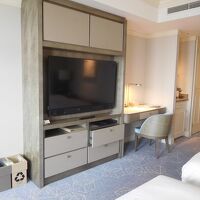 壁には大型テレビ、デスクもありました。