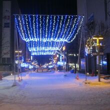 氷像もなく電飾だけが虚しく輝く本来なら会期中の買物公園通。