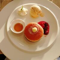 朝食のオーダーパンケーキ