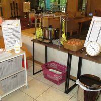 温泉卵を作れるコーナー