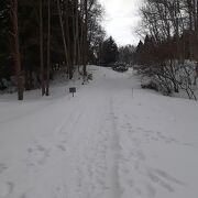 歩くスキーが楽しめるトラピスチヌ修道院近くに位置する公園