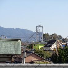 境内からは三池炭鉱宮原坑（世界遺産）も見えました