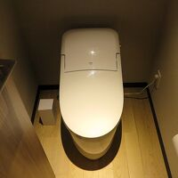 独立したトイレも自動洗浄の最新型