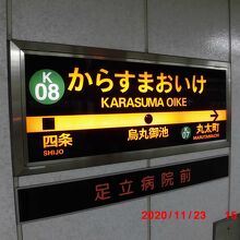 烏丸御池で乗り換え