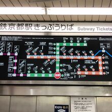 京都駅の運賃表