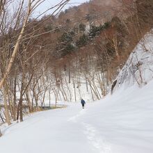 林間コースからは湯元温泉が一望