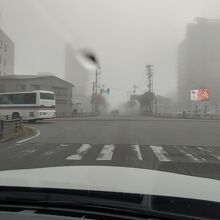 会津若松駅から見た白虎通り