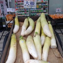 店頭の大根