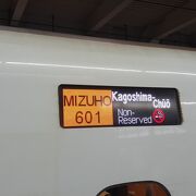 2021年12月26日の博多８時30分発みずほ601号鹿児島中央行きの様子について