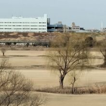 河川敷には、広場、野球場、ゴルフ場があります