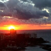 展望休憩所からの夕日