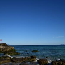 白浜海岸にある白浜神社の鳥居