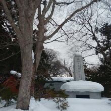 雪に埋もれた記念碑