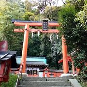 鳥居をくぐった右側に神社の境内があり、左側にモンキーパークの入口がありました。