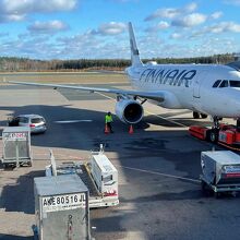 フィンエアーでヘルシンキ空港へ