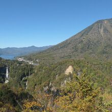 中禅寺湖と華厳の滝と男体山