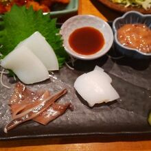 イカ刺と塩辛