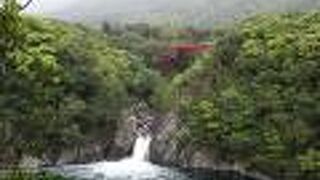 海に流れる珍しい滝