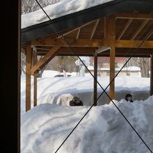 お店の前には足湯があり買ったパンを食べながら足湯ができる