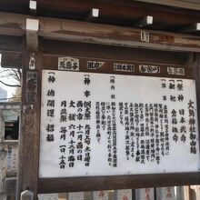 神社についての説明書き。